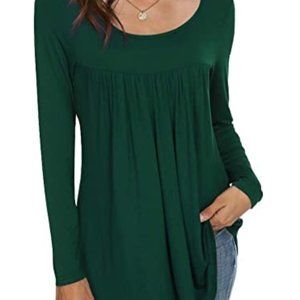 CATHY C Women's Casual Long Sleeve Ruffle